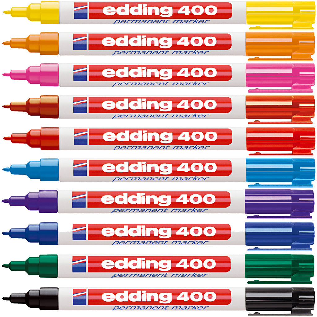 Edding Markers 400, line 1 mm, assorted colours, 10 pc