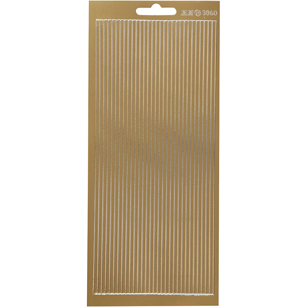 Stickers, borders, sheet 10x23 cm, gold, 1 sheet