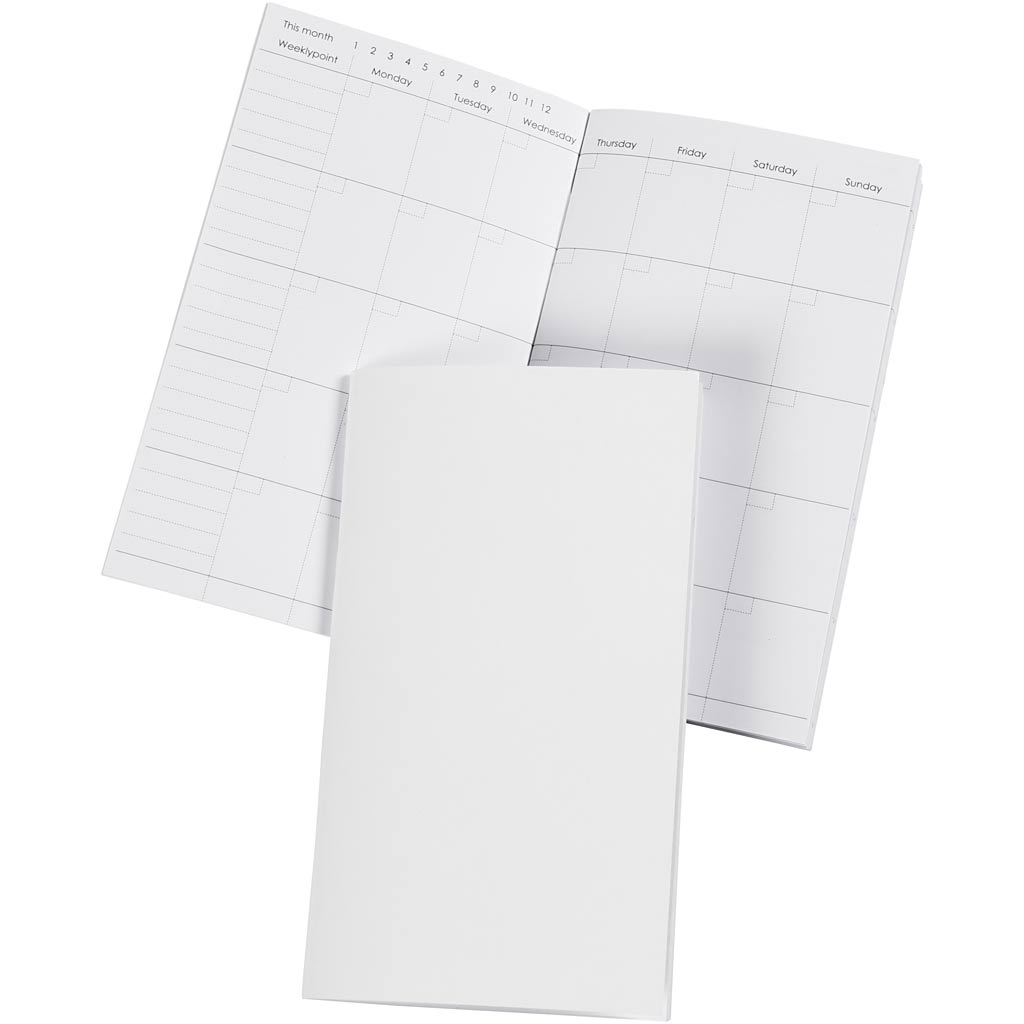 Notebook, size 9,5x16,6 cm, Number of pages 34, 100 g, white
