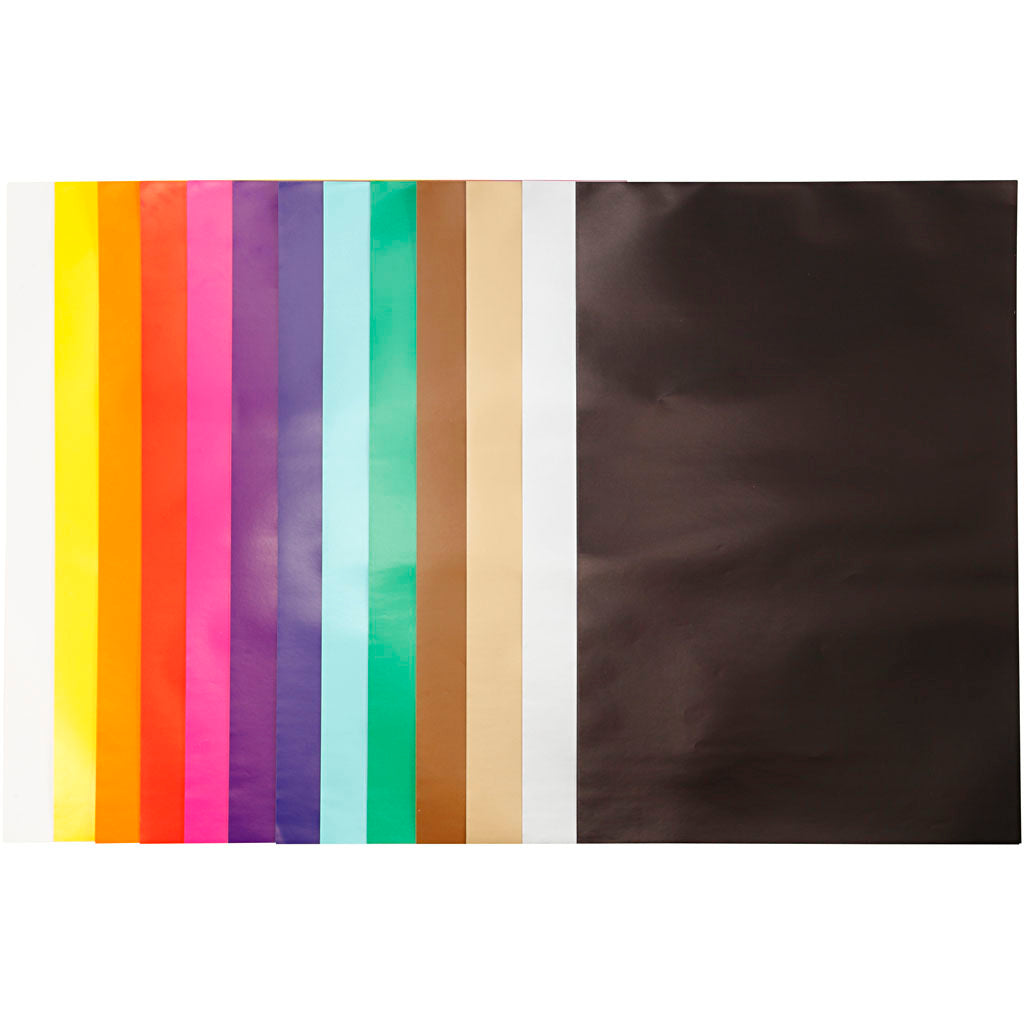 Glazed Paper, sheet 32x48 cm, 80 g, assorted colours, 100 sheet