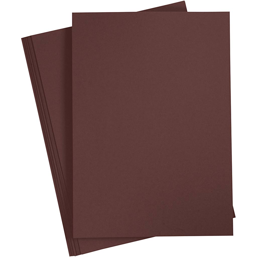 Card, A4, sheet 210x297 mm, 180 g, dark brown, 20 sheet