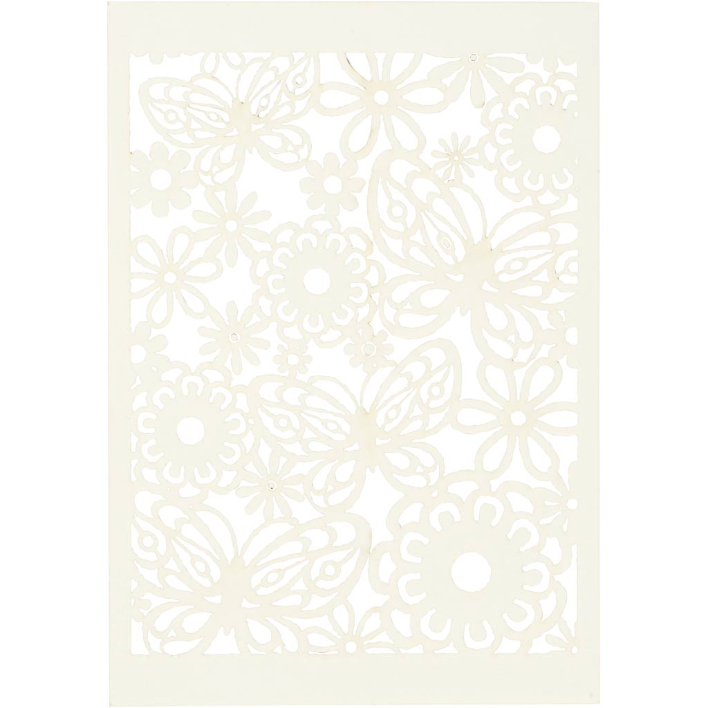 Lace Patterned cardboard, sheet 10,5x15 cm, 200 g, off-white, 10 pc