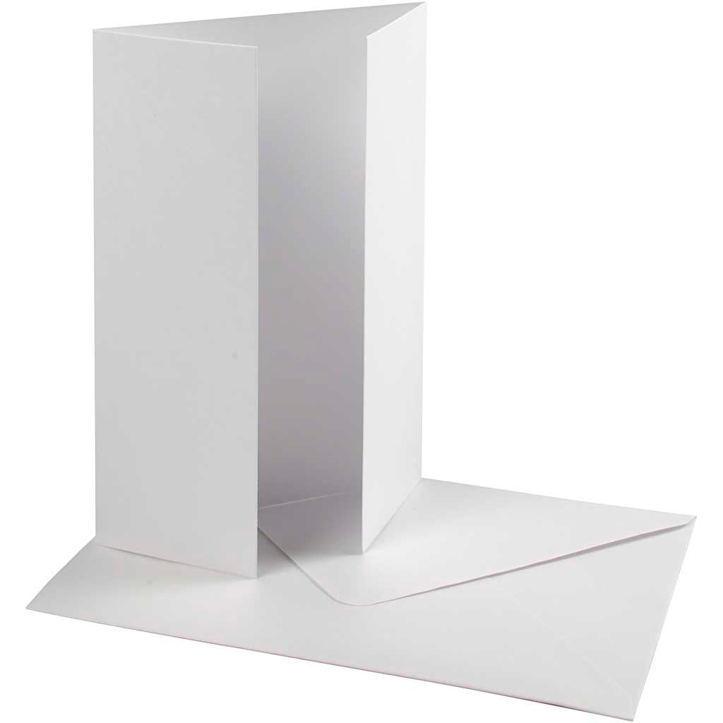Pearlescent Card & Envelope, card size 10,5x15 cm, envelope size 11,5x16,5 cm, 230+120 g, white, 10 set