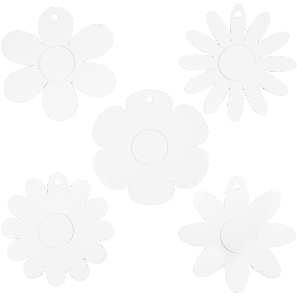 Flowers, dia. 20 cm, 400 g, white, 5x3 pc
