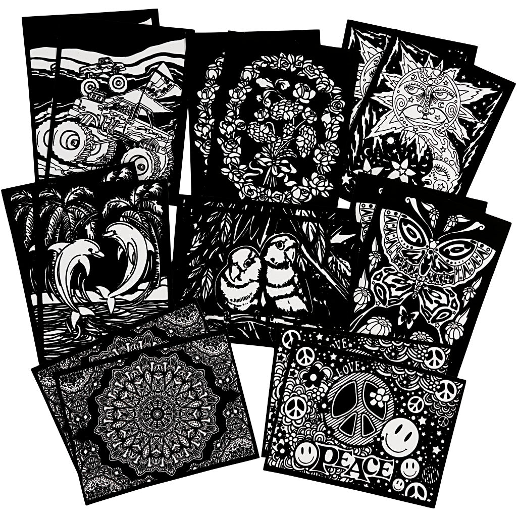 Velvet Pictures, size 25x19 cm, 16 pc