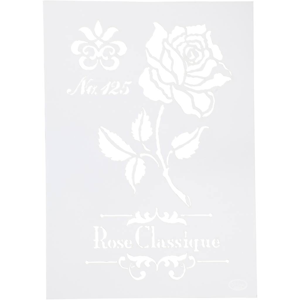 Stencil , rose, A4, sheet 210x297 mm