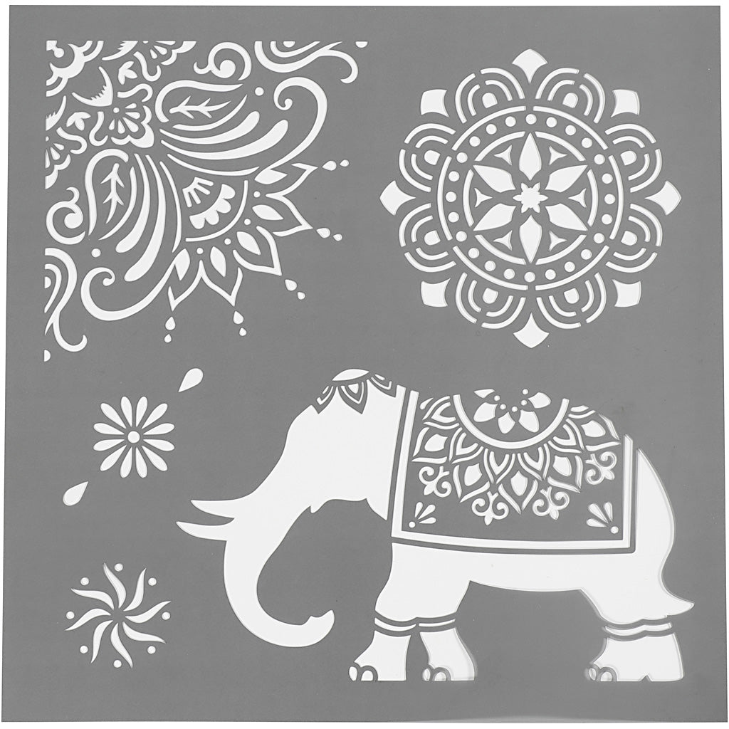 Stencil, ethnic motives, size 30,5x30,5 cm, thickness 0,31 mm, 1 sheet
