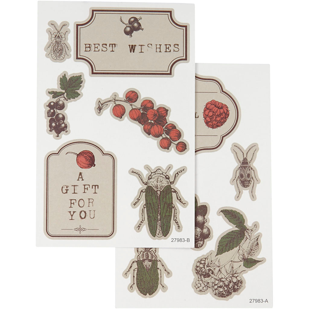 Stickers, 9x14 cm, 4 ass sheets