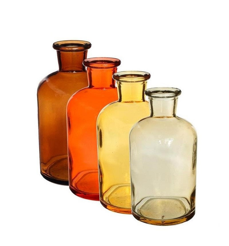 Glass Bottles Ø7 h: 9 cm Assorti colours (12 Pcs)