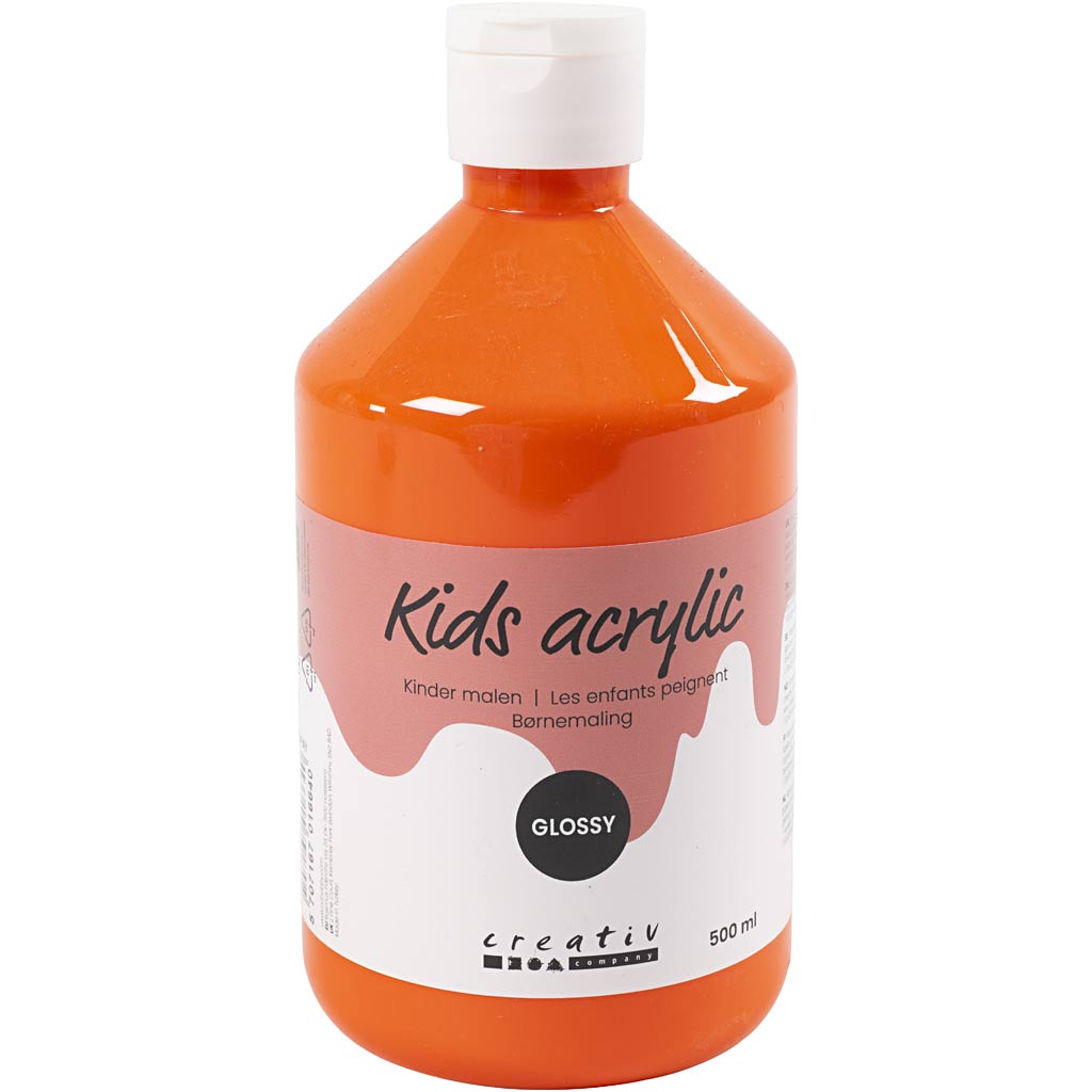 Acrylic Paint Glossy, orange, 500 ml/ 1 bottle