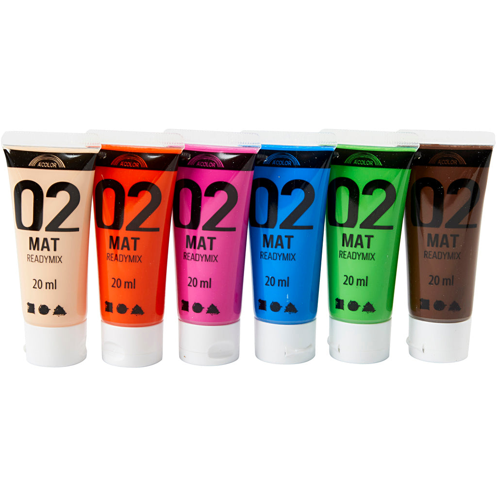 Acrylic Paint Matte, additional colours, 6x20 ml