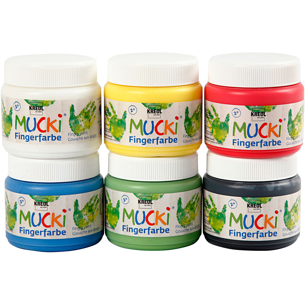 Mucki Finger Paint, assorted colours, 6x150 ml