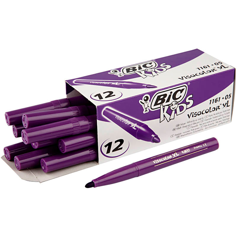 BIC Visa Color Marker, line 3 mm, dark purple, 12 pc