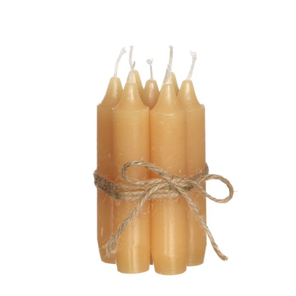 Candle tapered Honey 11cm tall (set of 7 pcs)
