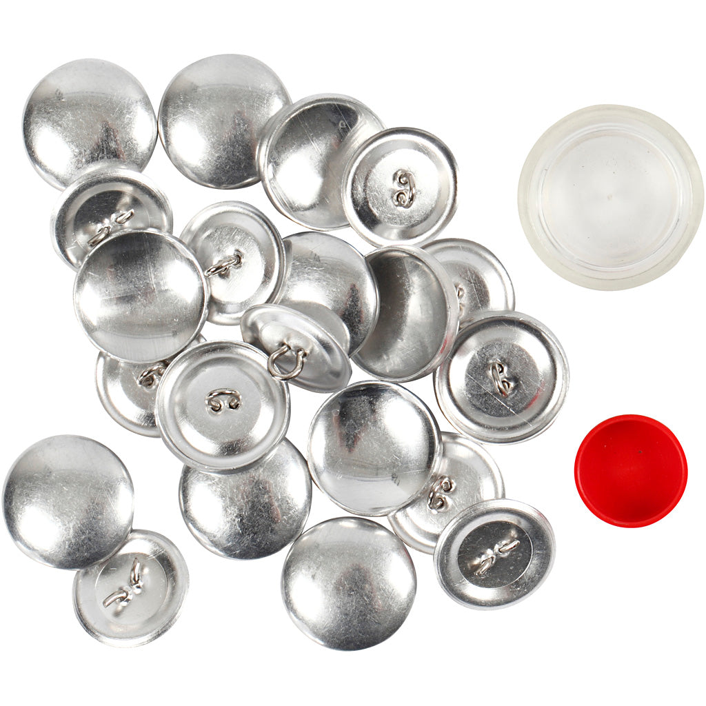 DIY Covered Buttons, dia. 22 mm, 12 pc