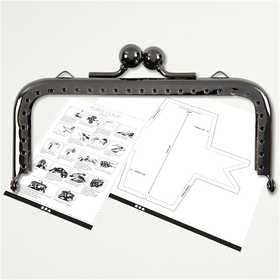 Purse Clasp Kit, size 10 cm, dark grey metallic