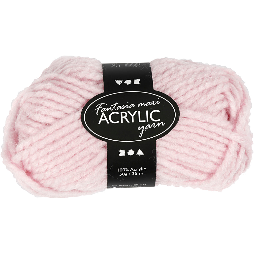 Fantasia Acrylic Yarn, L: 35 M, Maxi, light red, 50 g/ 1 ball
