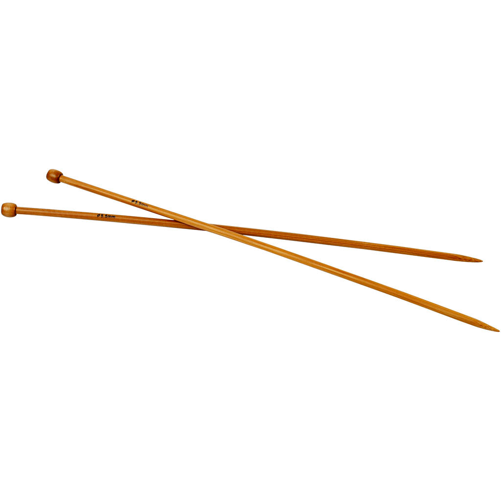 Knitting Needles, L: 35 cm, size 5,5 mm, 1 pair
