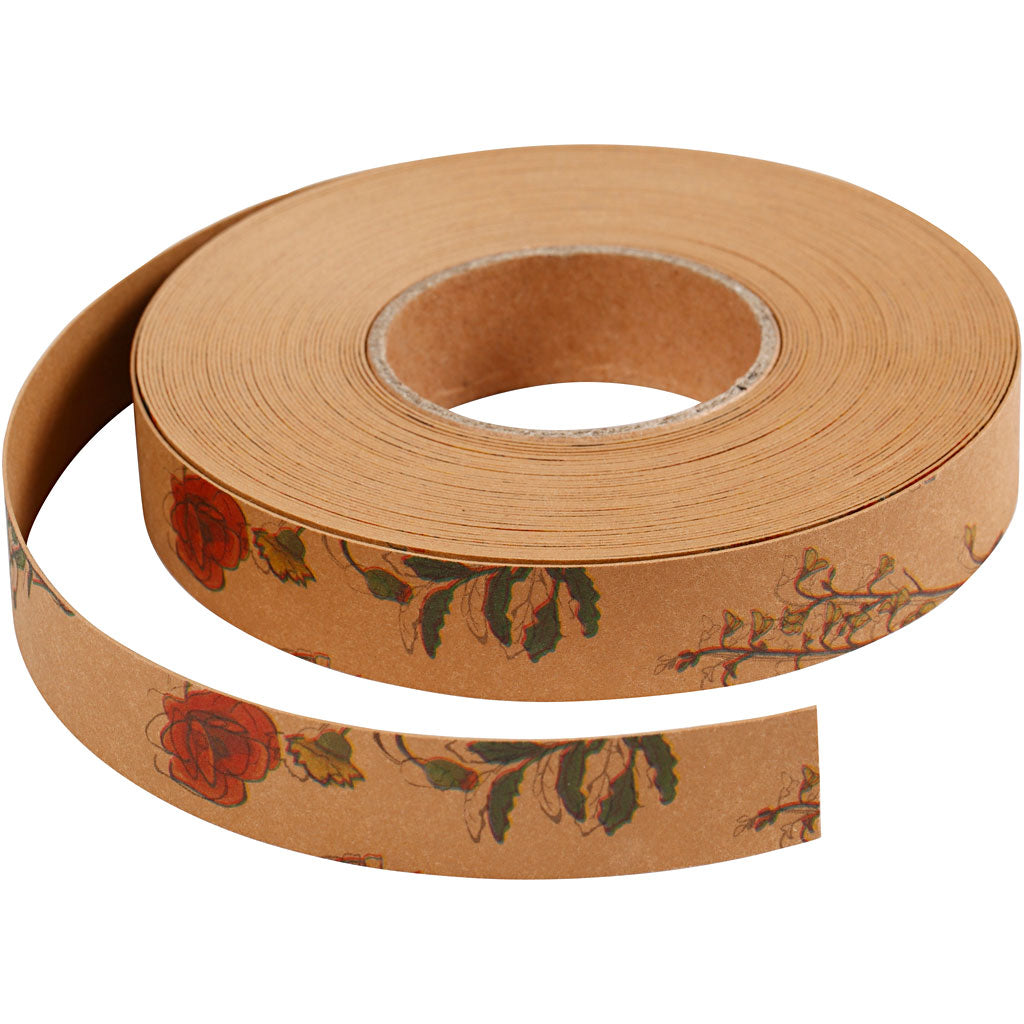 Weaving strips, W: 15 mm, thickness 0,55 mm, light brown, 9.50 m/ 1 roll