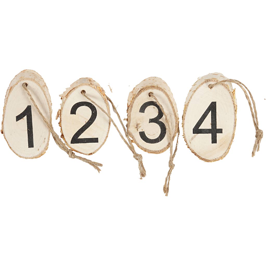 Wooden disc with advent numbers, 4 pc