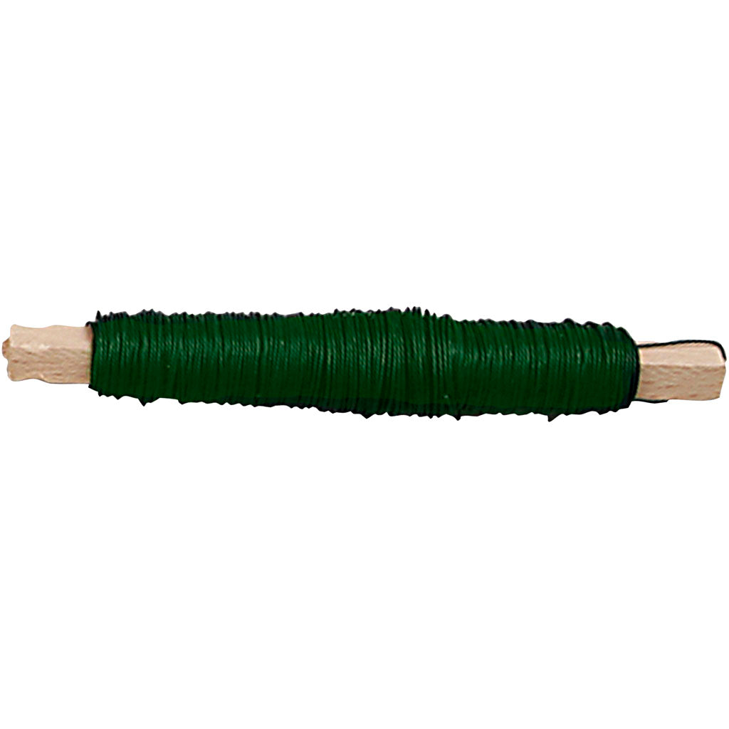 Florist Wire, thickness 0,5 mm, green, 10x100 g, 10x50 m