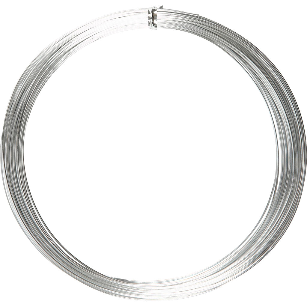Aluminium Wire, round, thickness 1 mm, silver, 16 m/ 1 roll