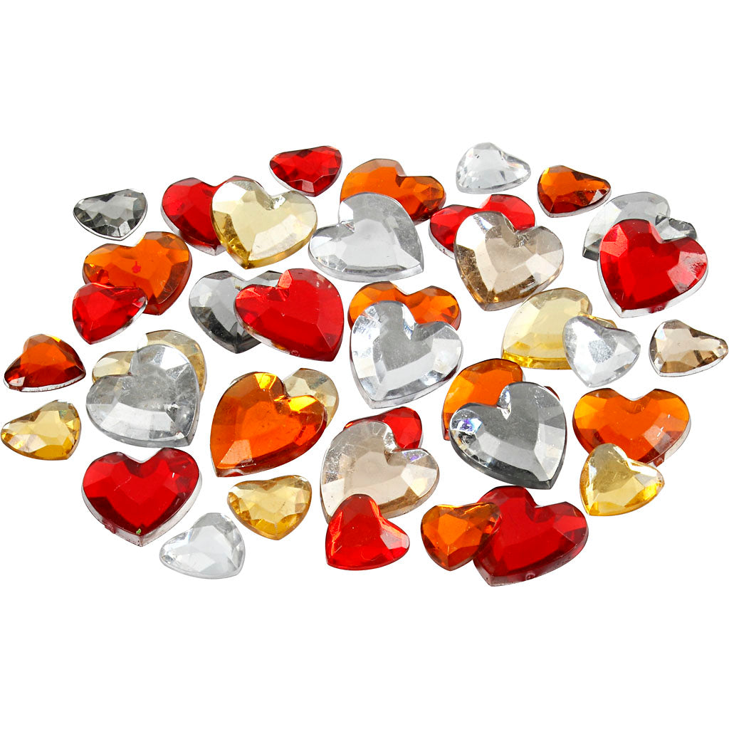 Rhinestones, size 6+10+14 mm, red harmony, 252 pc