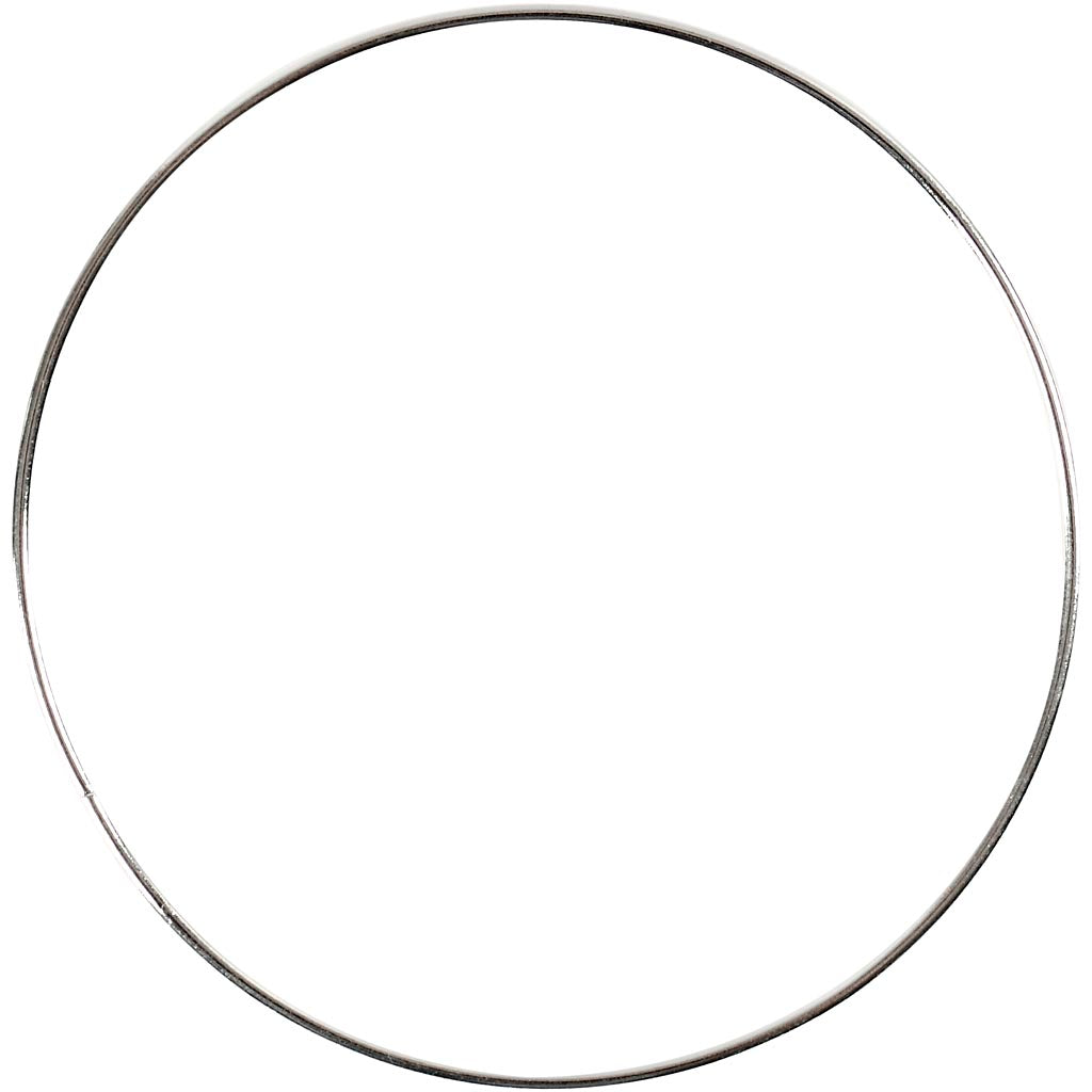 Metal Wire Ring, dia. 7 cm, thickness 1,5 mm, silver, 10 pc