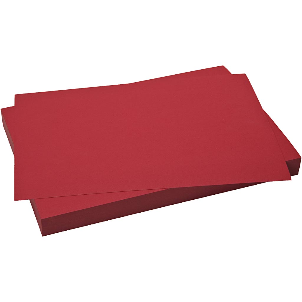 Card, sheet 50x70 cm, 270 g, christmas red, 10 sheet