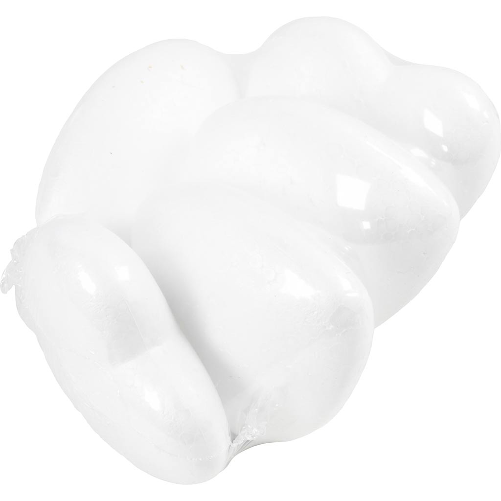 Heart, H: 11 cm, D. 5 cm, W: 11,5 cm, white, 5 pc