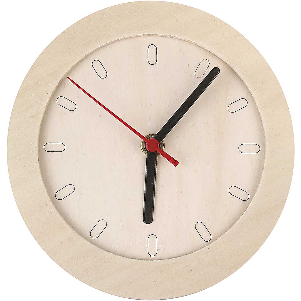 Watch With Wooden Frame, dia. 15 cm