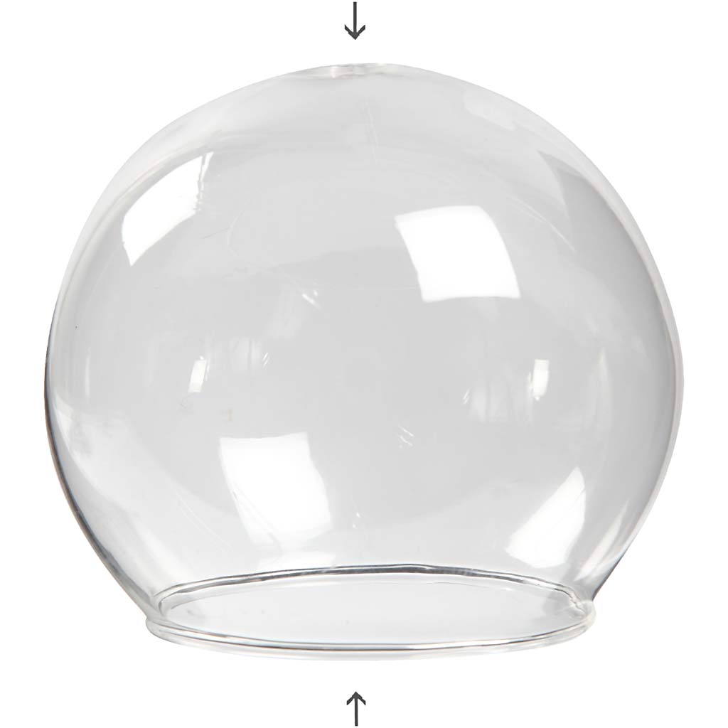Clear Glass Baseless Hanging Bauble, dia. 8 cm, hole size 5 cm, transparent, 4 pc