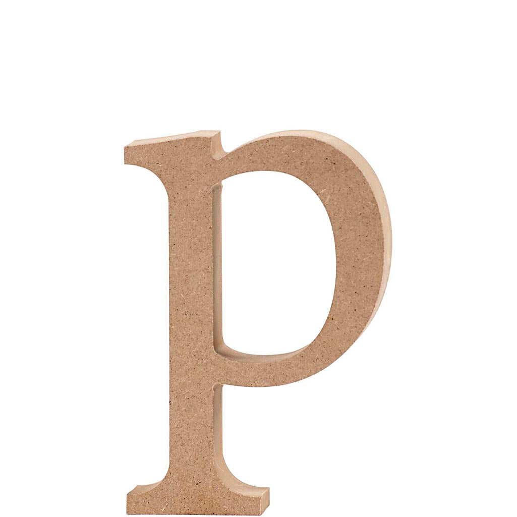Letter, p, H: 12,8 cm, thickness 2 cm