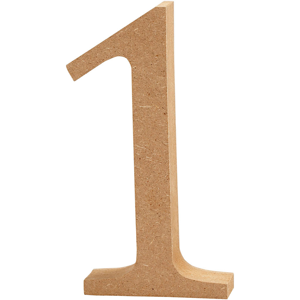 Number, 1, H: 8 cm, thickness 1,5 cm