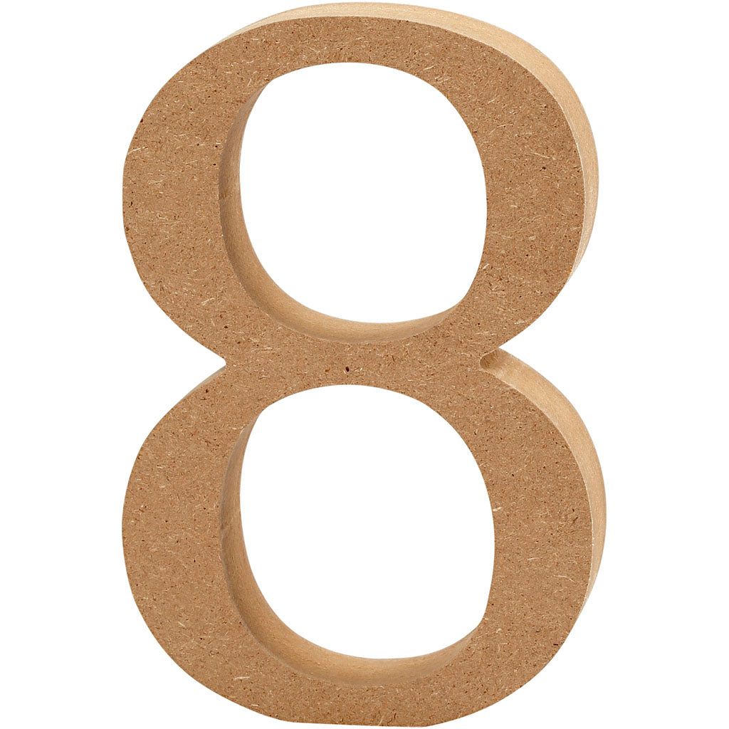Number, 8, H: 8 cm, thickness 1,5 cm
