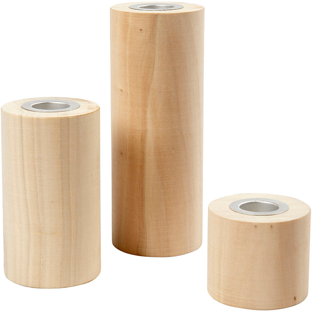 Candle Holders, H: 14,5+9+6,5 cm, hole size 2,3 cm