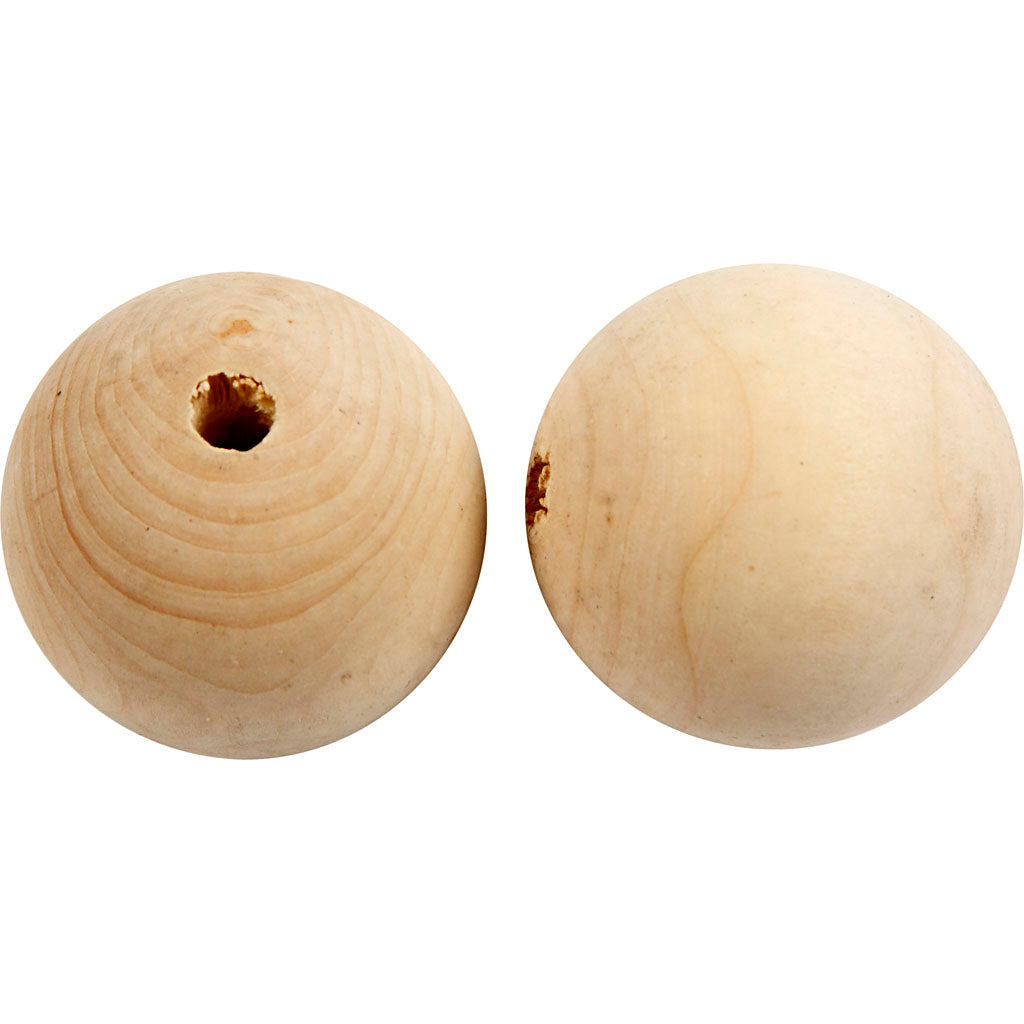 Wooden Bead, dia. 50 mm, hole size 8 mm, 20pc