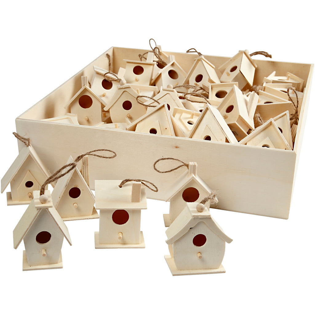 Bird House, H: 7 cm, 6x10 pc