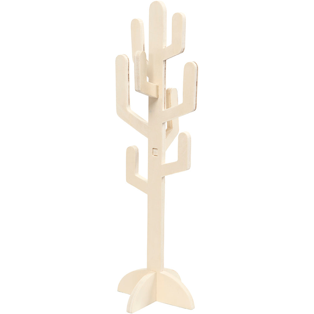 Wooden Cactus, H: 38 cm, W: 12 cm, thickness 8 mm