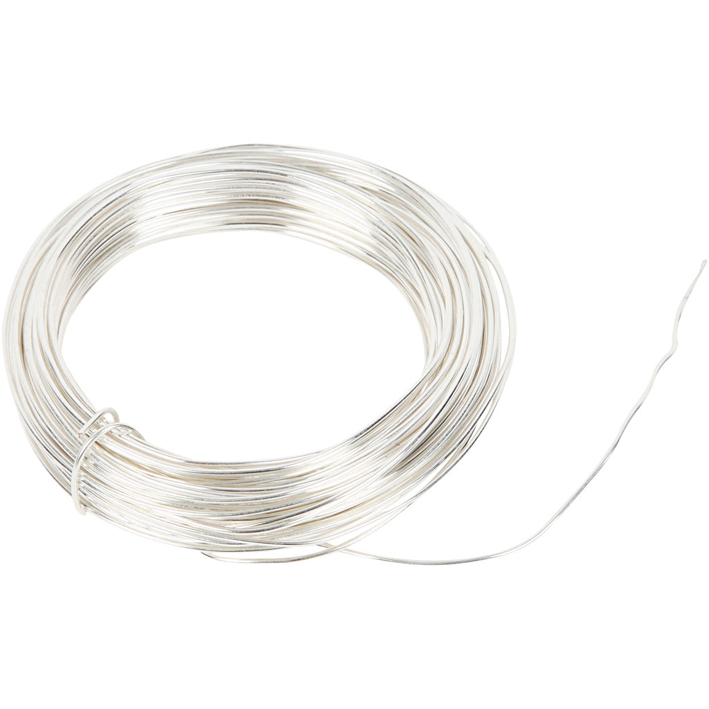Metal wire, thickness 1 mm, silver-plated, 4 m/ 1 roll