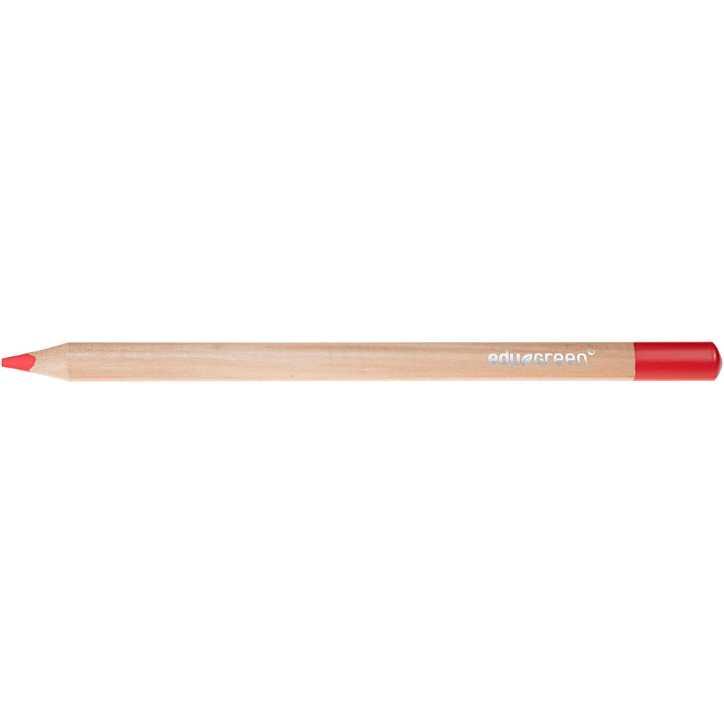 Edugreen Jumbo Coloured Pencils, lead 5 mm, red, 10 pc