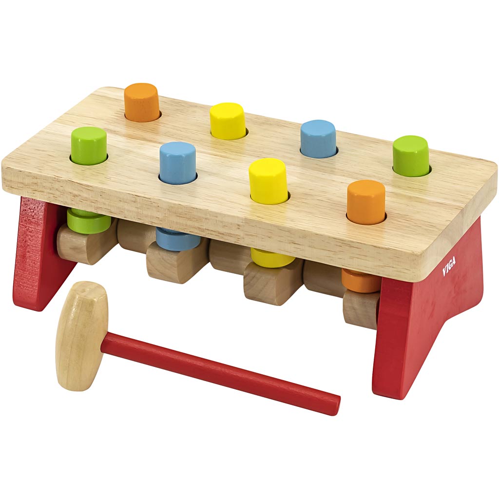 VIGA hammer bench toy, size 26x12x13 cm