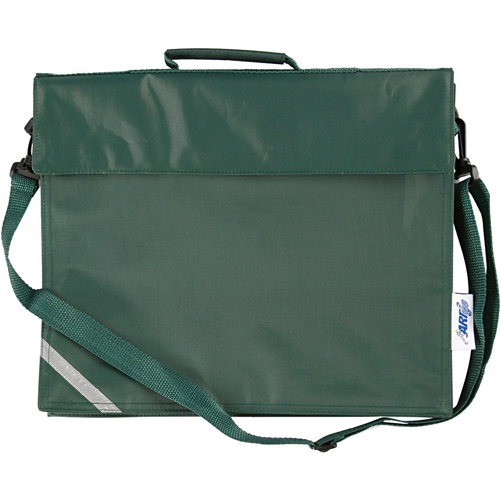 School Bag, D. 6 cm, size 36x31 cm, green