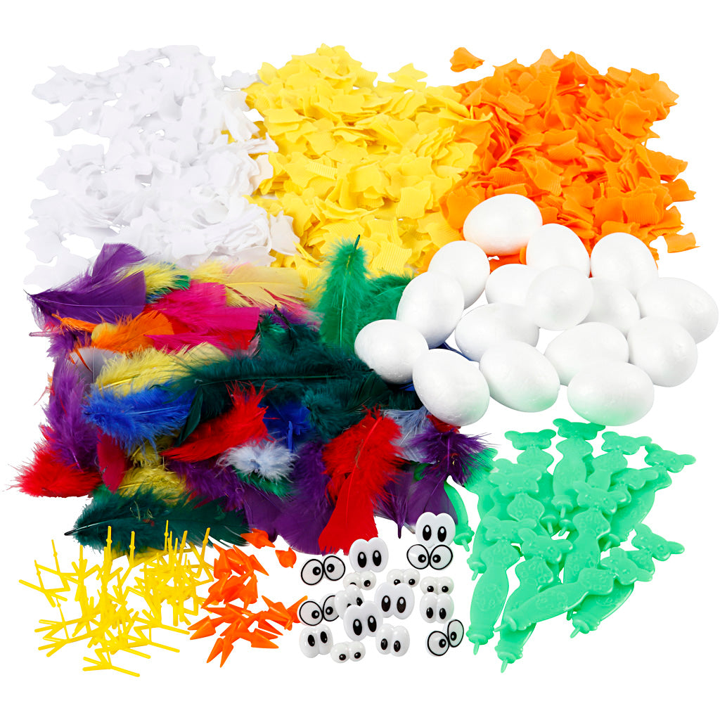 Kit To make Easter Chicks, H: 6 cm, 16 pc