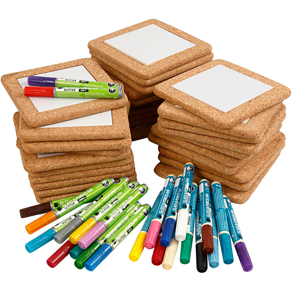 Group Craft Kit Trivet Painting, size 15,5x15,5 cm, assorted colours