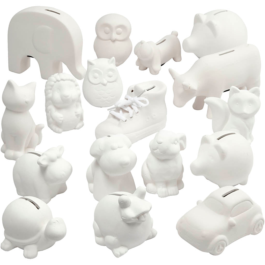 Money Boxes, white, 106 pc
