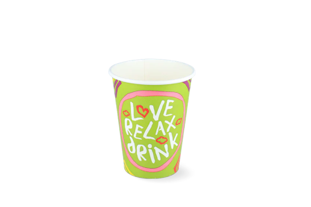 Milkshake cup Carton small 360ml Ø9 cm 12oz green FSC®Mix (500 pcs)