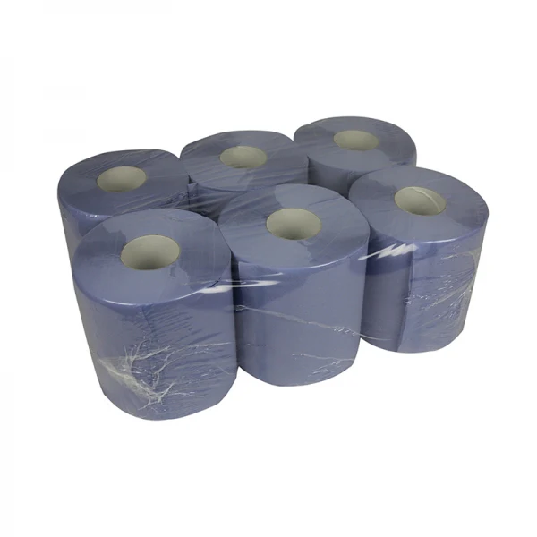 Towel Roll Midi blue 1 ply 1,3kg/rol BUDGET recycled T9 (6 pcs)