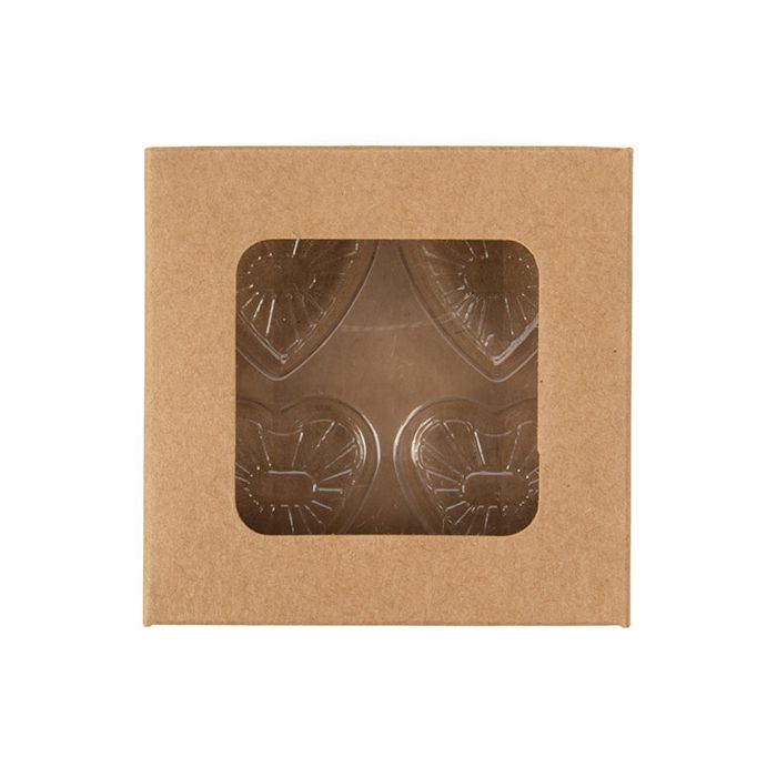 Kraft Artisan Candy Box Set, Heart Insert 7x2.1x6.8 cm