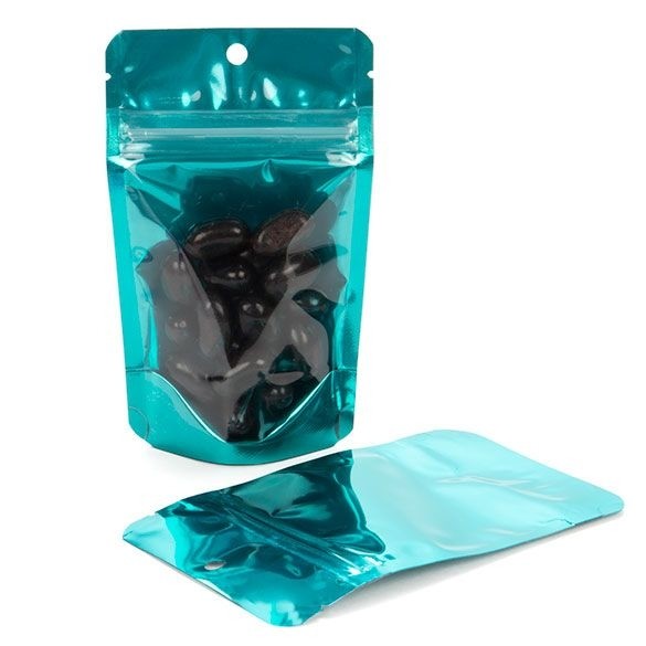 Stand Up Pouches Transparent/Teal 7.9x5.1x13cm | 28 grams
